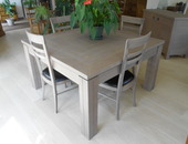 table carrée chêne gris